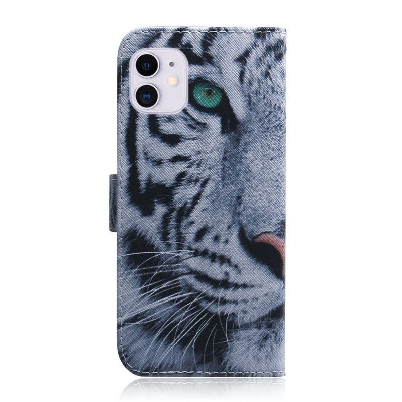 Læder Cover iPhone 12 / 12 Pro Tigeransigt