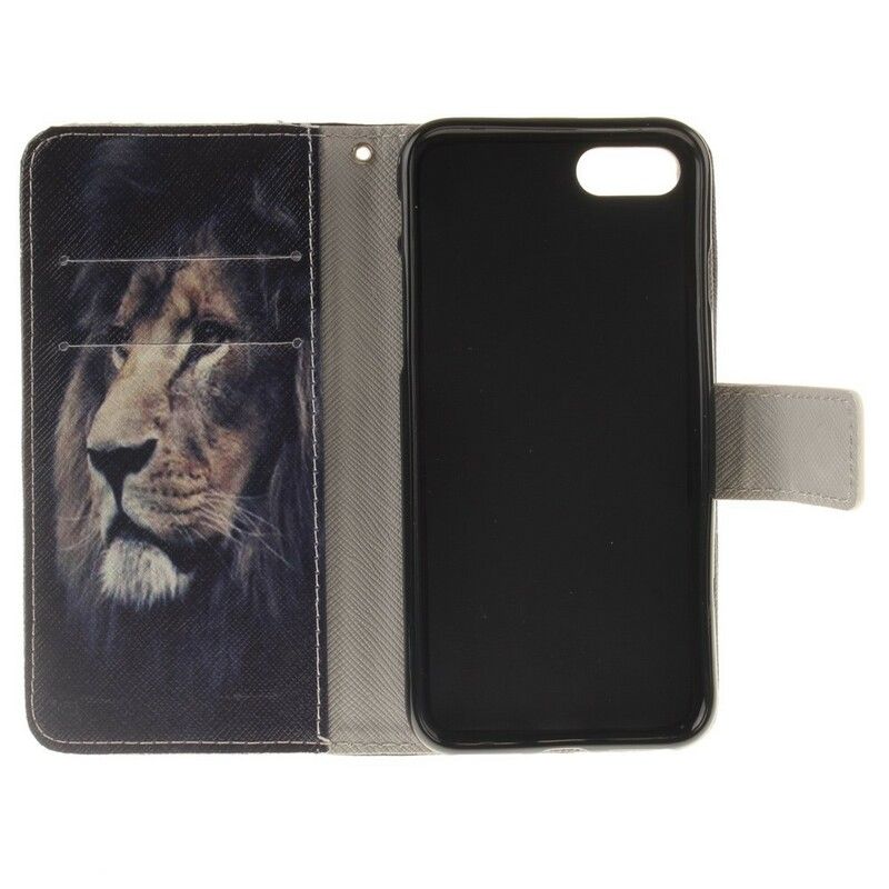 Flip Cover iPhone SE 3 / SE 2 / 8 / 7 Drømmende Løve