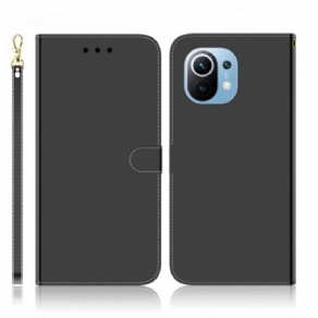 Flip Cover Xiaomi Mi 11 5G Imiteret Læderbetrækspejl