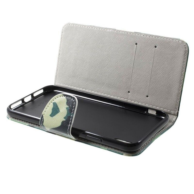 Flip Cover iPhone XR Militær Camouflage