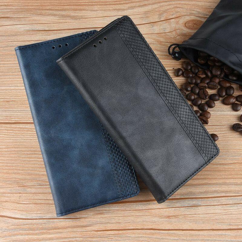 Cover Huawei Mate 30 Pro Flip Cover Vintage Stiliseret Lædereffekt