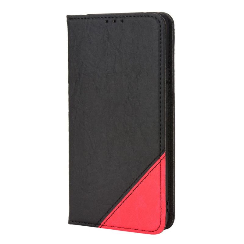 Cover Vivo V21 5G Flip Cover Skrå Tofarvet Imiteret Læder