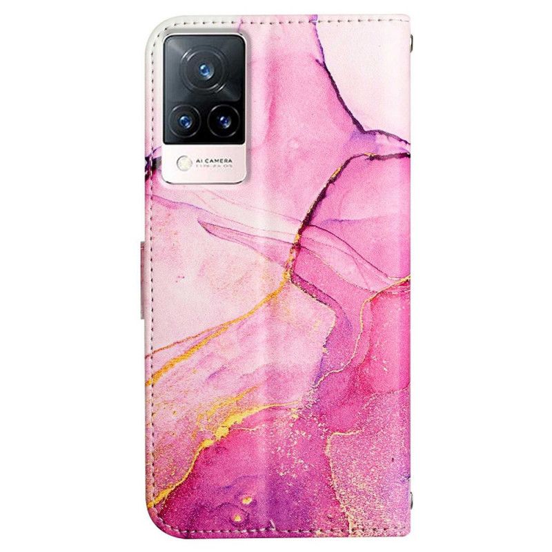 Flip Cover Vivo V21 5G Marmor Med Rem