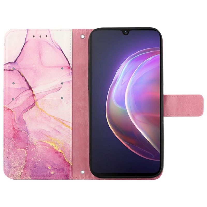 Flip Cover Vivo V21 5G Marmor Med Rem