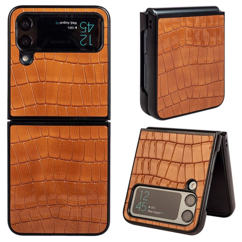 Cover Samsung Galaxy Z Flip 4 Flip Cover Malet Croc-hudstil