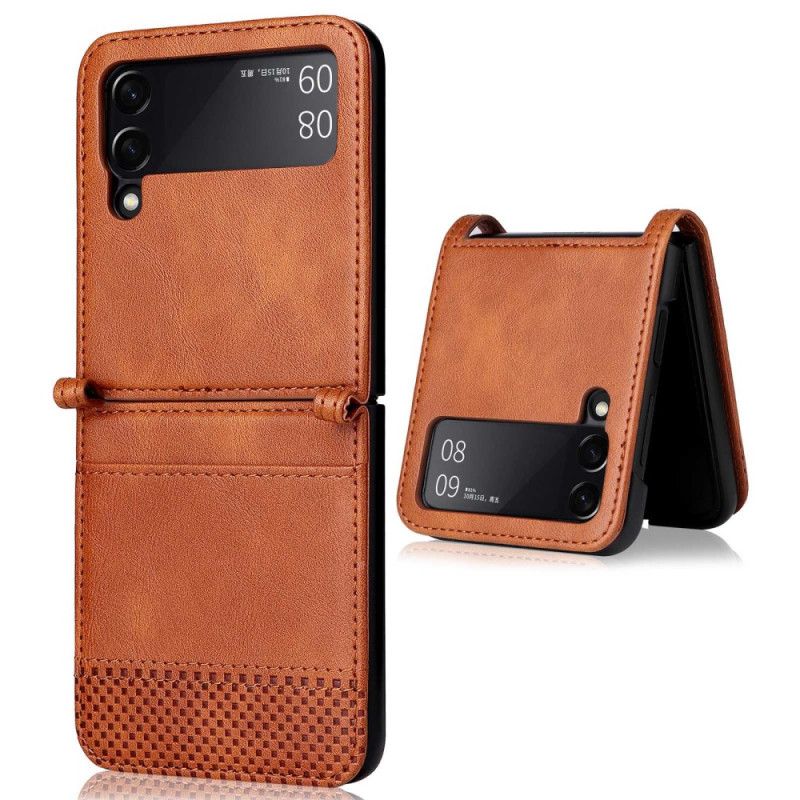 Cover Samsung Galaxy Z Flip 4 Flip Cover Vintage Læderstil Kortholder