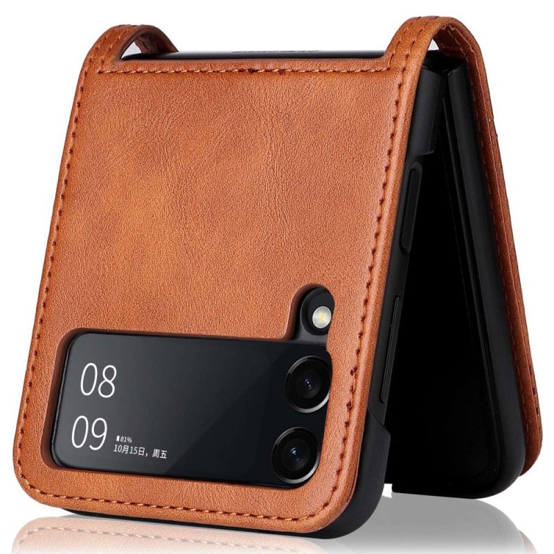 Cover Samsung Galaxy Z Flip 4 Flip Cover Vintage Læderstil Kortholder