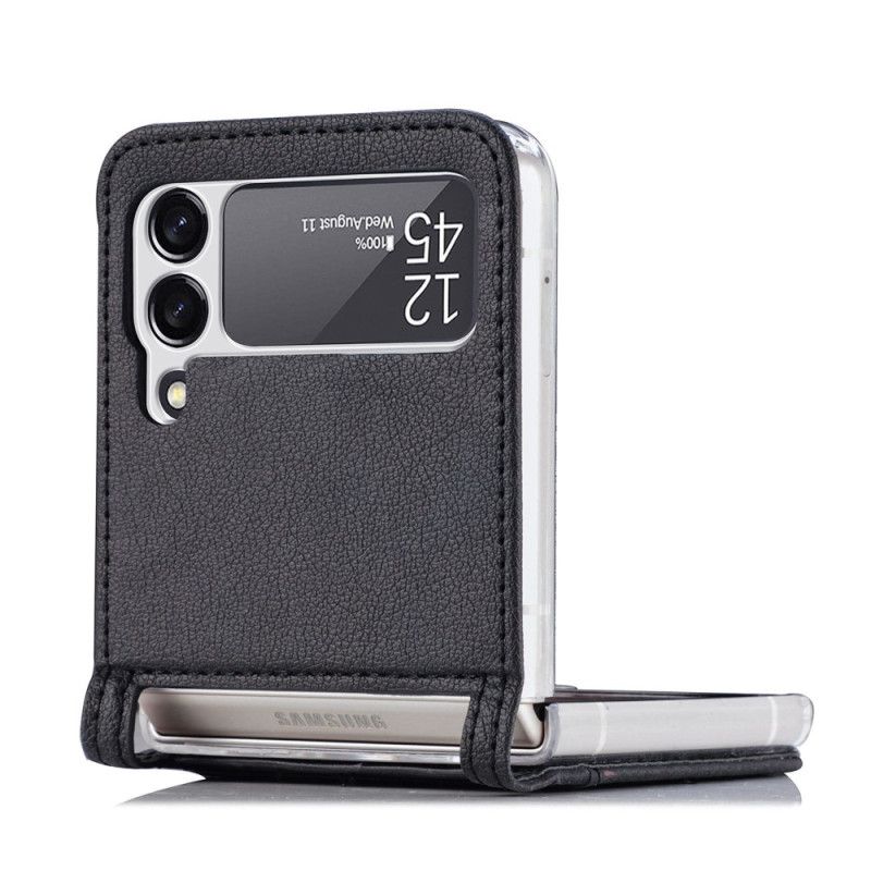 Mobilcover Samsung Galaxy Z Flip 4 Flip Cover Kortholder I Litchi-læderstil