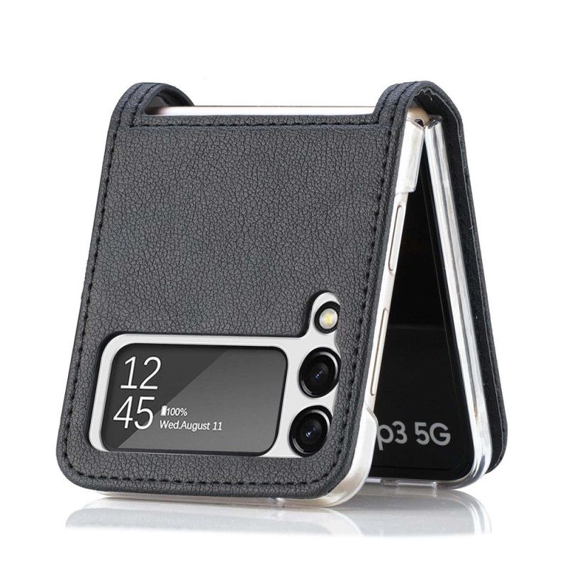 Mobilcover Samsung Galaxy Z Flip 4 Flip Cover Kortholder I Litchi-læderstil