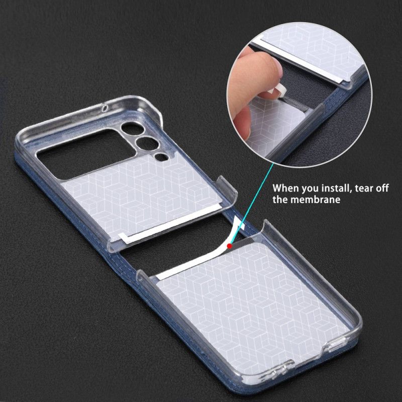 Mobilcover Samsung Galaxy Z Flip 4 Flip Cover Kortholder I Litchi-læderstil
