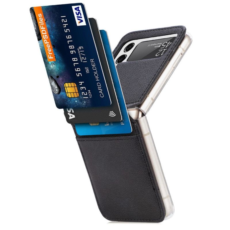 Mobilcover Samsung Galaxy Z Flip 4 Flip Cover Kortholder I Litchi-læderstil