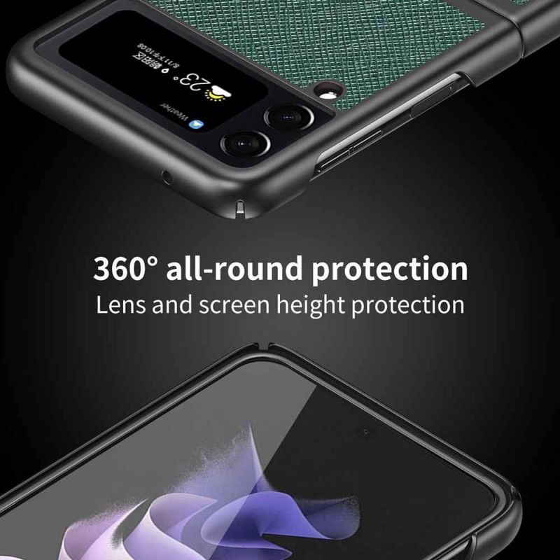 Mobilcover Samsung Galaxy Z Flip 4 Flip Cover Tekstureret Læderstil