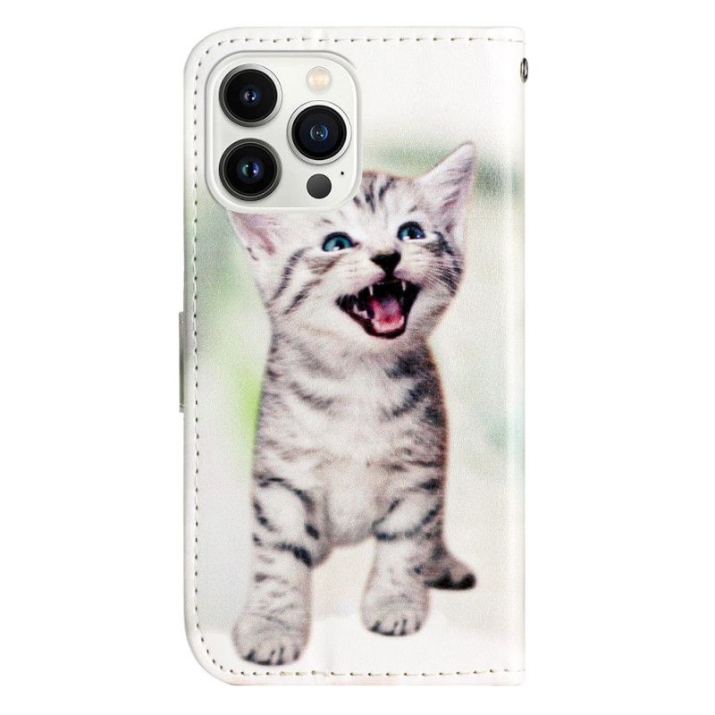 Flip Cover Til iPhone 16 Pro Max Lille Kat Med Rem