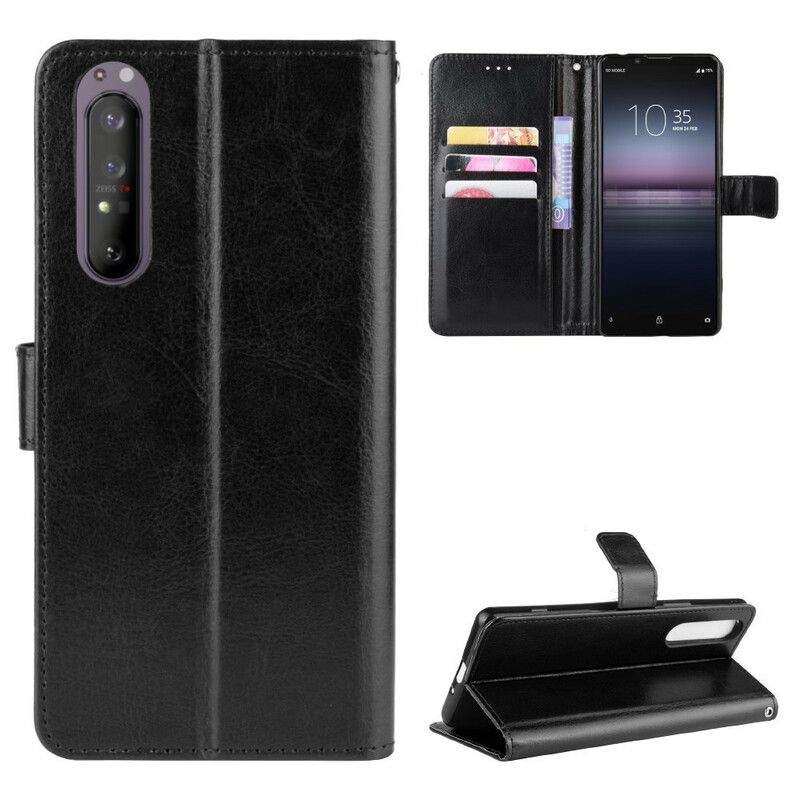 Læder Cover Sony Xperia 1 II Flashy Imiteret Læder