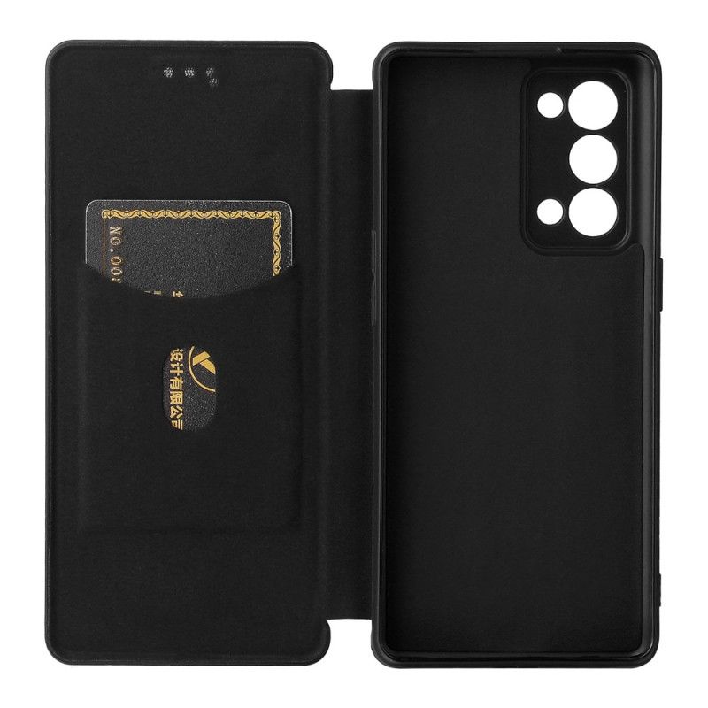 Cover Oppo Reno 6 Pro 5G Flip Cover Kulfiber Og Væv