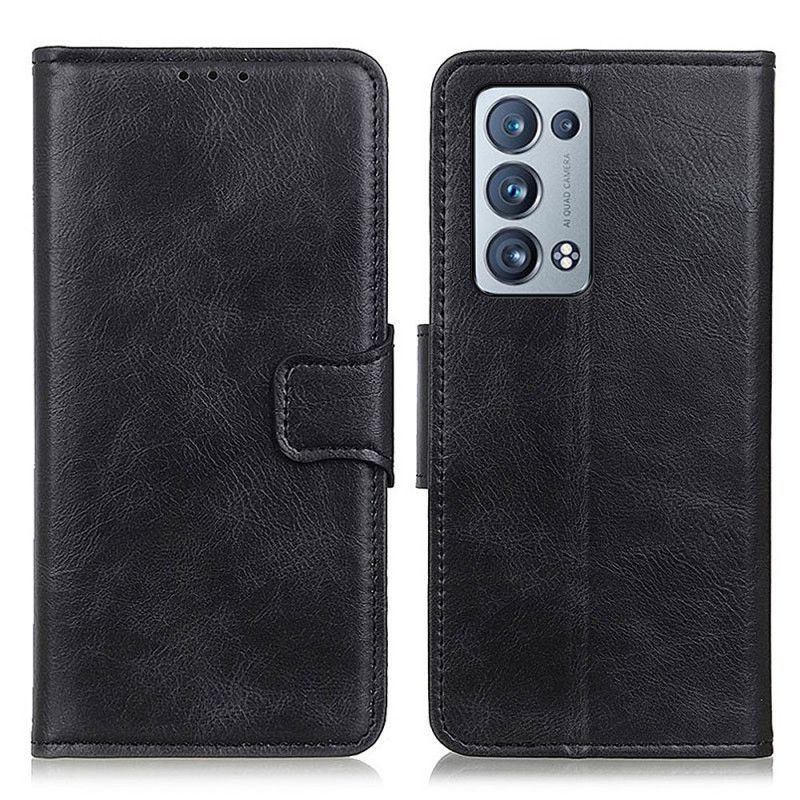 Flip Cover Oppo Reno 6 Pro 5G Crazy Horse Black