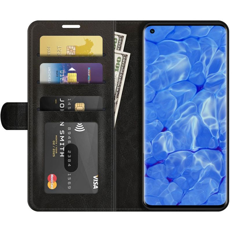 Flip Cover Oppo Reno 6 Pro 5G Klassisk Crazy Horse-tekstur