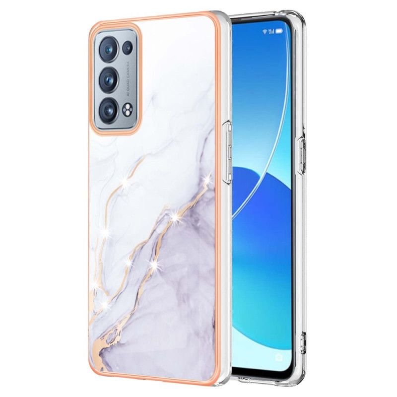 Mobilcover Oppo Reno 6 Pro 5G Gyldent Filament Marmormønster