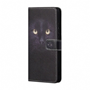 Læder Cover Xiaomi Redmi Note 10 5G Med Snor Strappy Cat Eyes