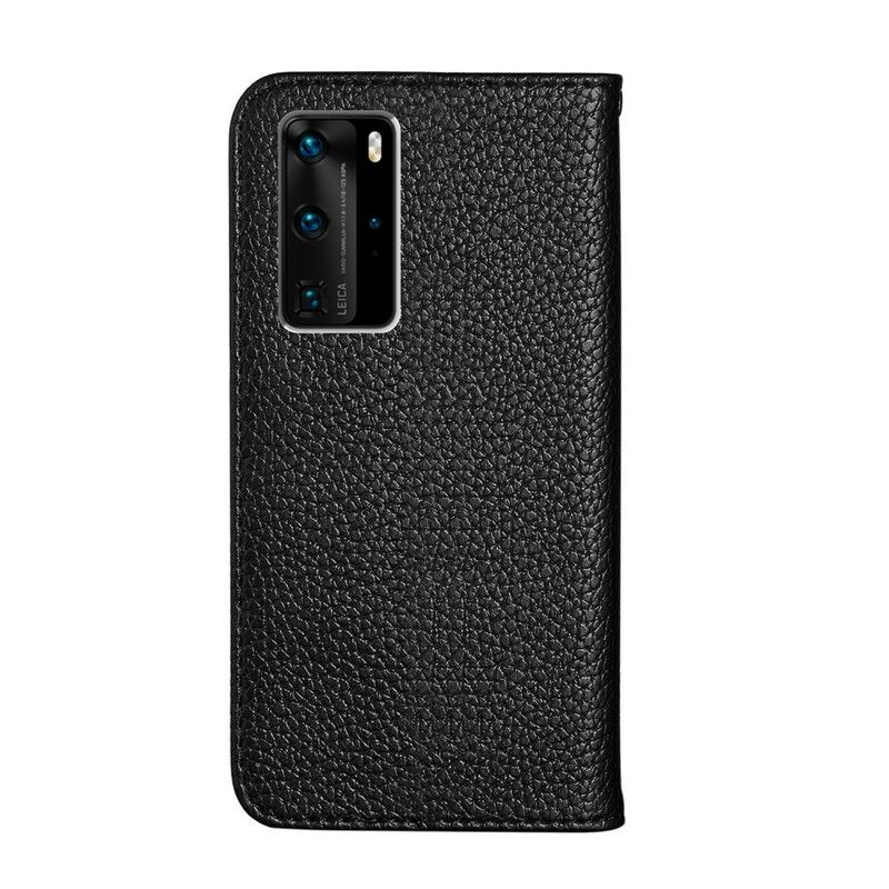 Cover Huawei P40 Pro Flip Cover Imiteret Læder Litchi Ultra Chic