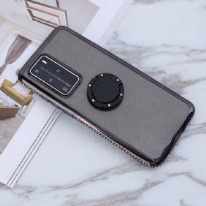 Cover Huawei P40 Pro Ring Med Pailletter Og Diamanter