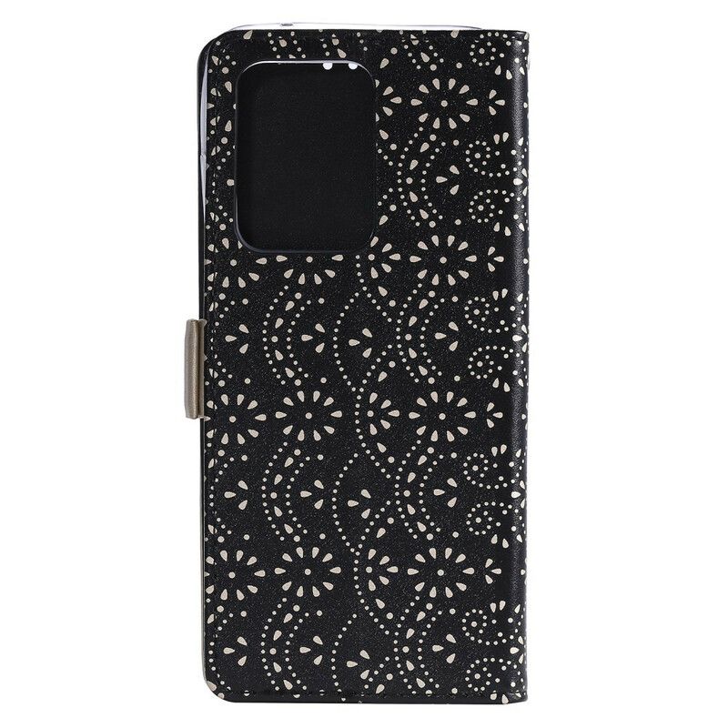 Læder Cover Huawei P40 Pro Med Snor Møntpung Med Blonderrem