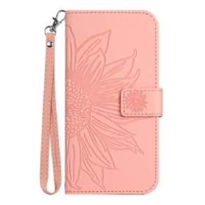 Flip Cover Samsung Galaxy A16 5g Solsikketryk Med Rem