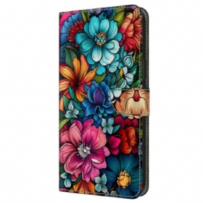 Flip Cover Til Samsung Galaxy A16 5g Blomstermønster
