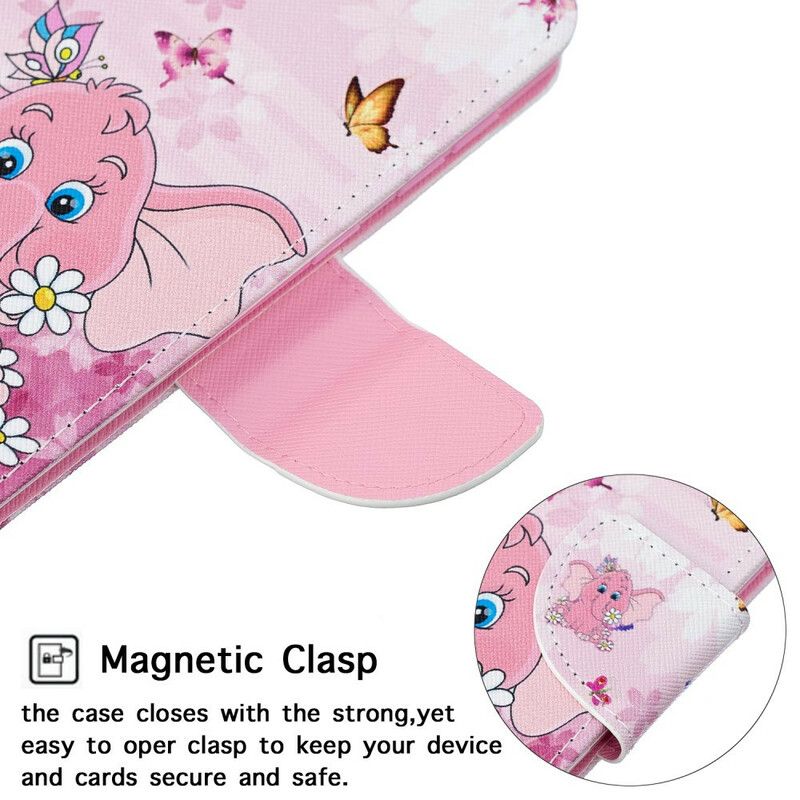 Flip Cover Google Pixel 4 Elefantbaby Pink
