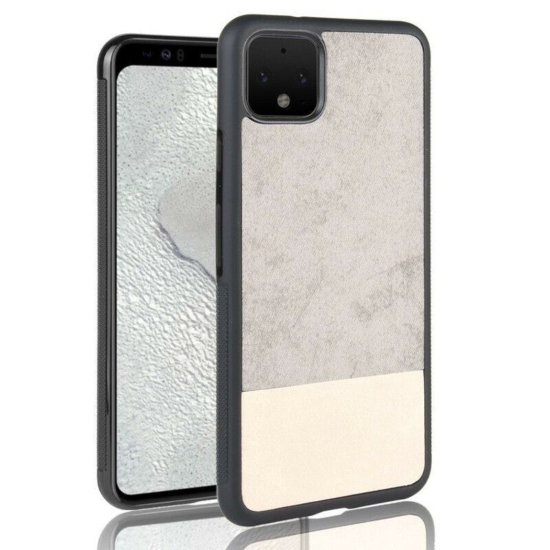 Mobilcover Google Pixel 4 Tofarvet Imiteret Læder
