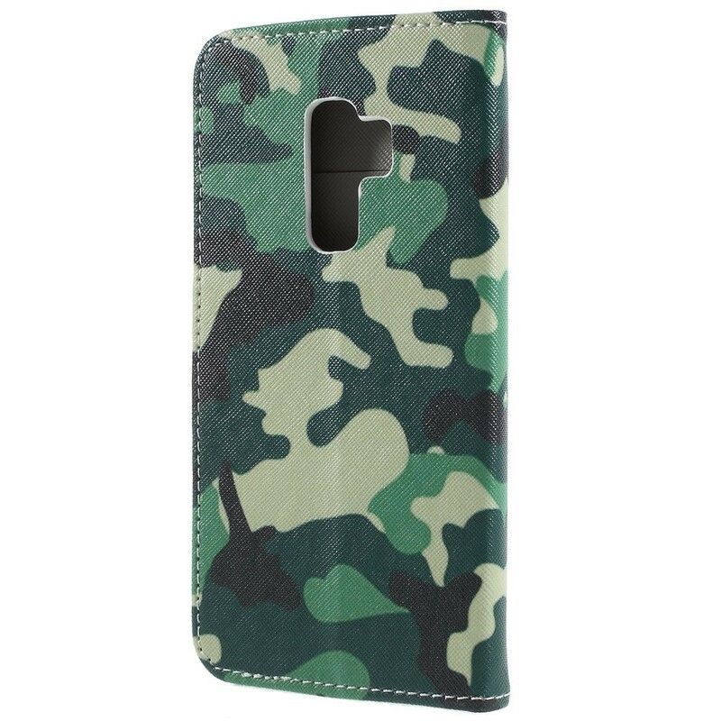 Flip Cover Samsung Galaxy S9 Plus Militær Camouflage