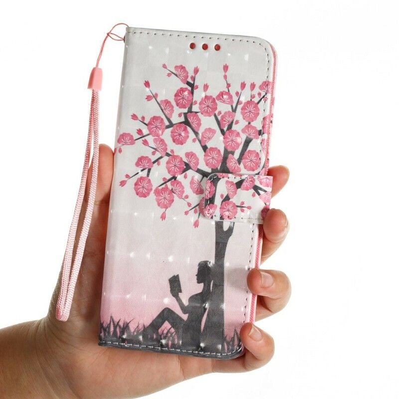 Læder Cover Samsung Galaxy S9 Plus Læser Under Det Blomstrende Træ