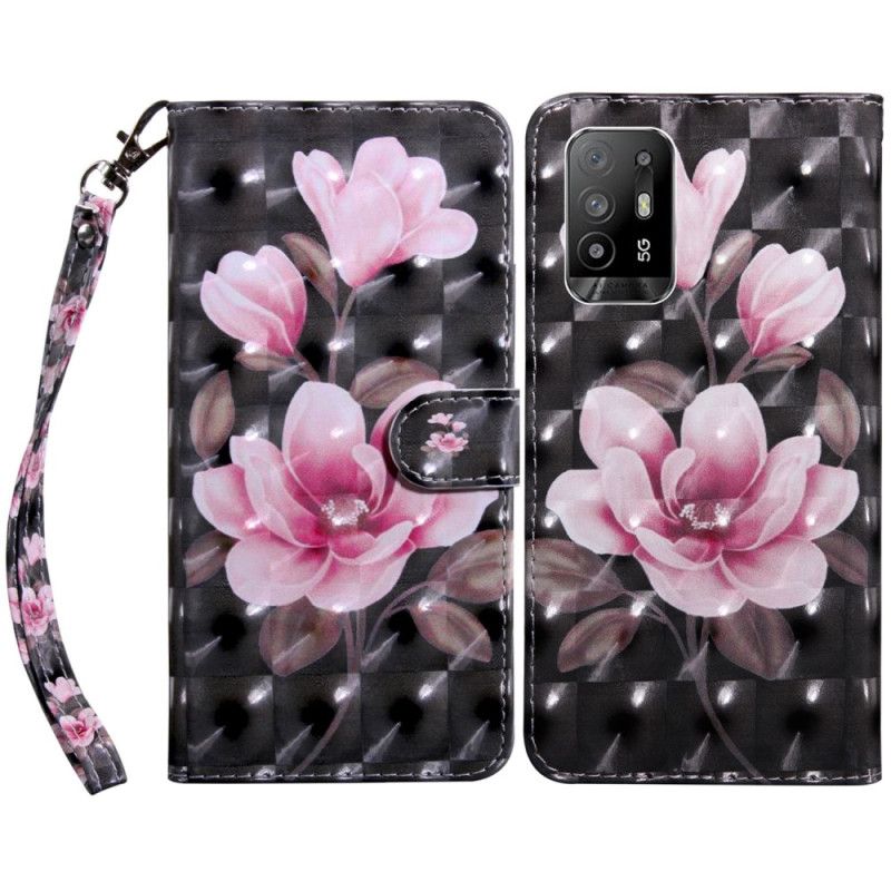 Flip Cover Oppo A94 5G Blomster Med Rem