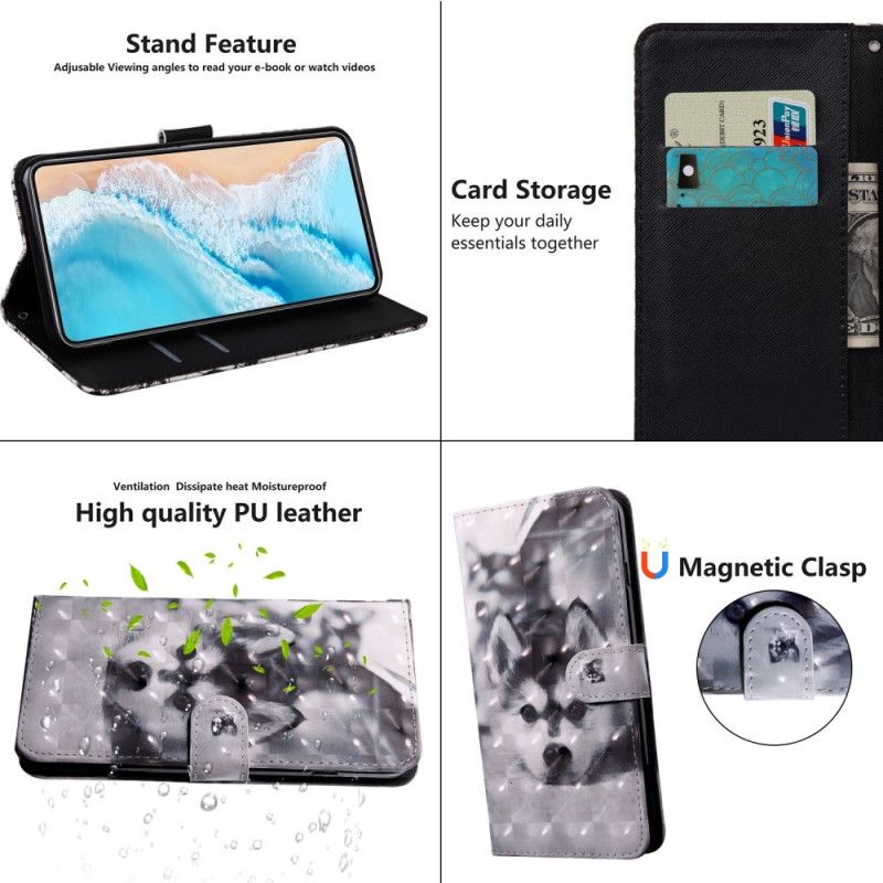 Flip Cover Oppo A94 5G Huskyhund Med Snor