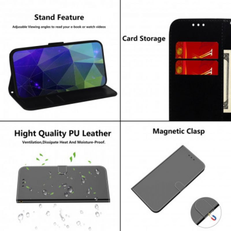 Flip Cover Oppo A94 5G Imiteret Læder Spejlcover