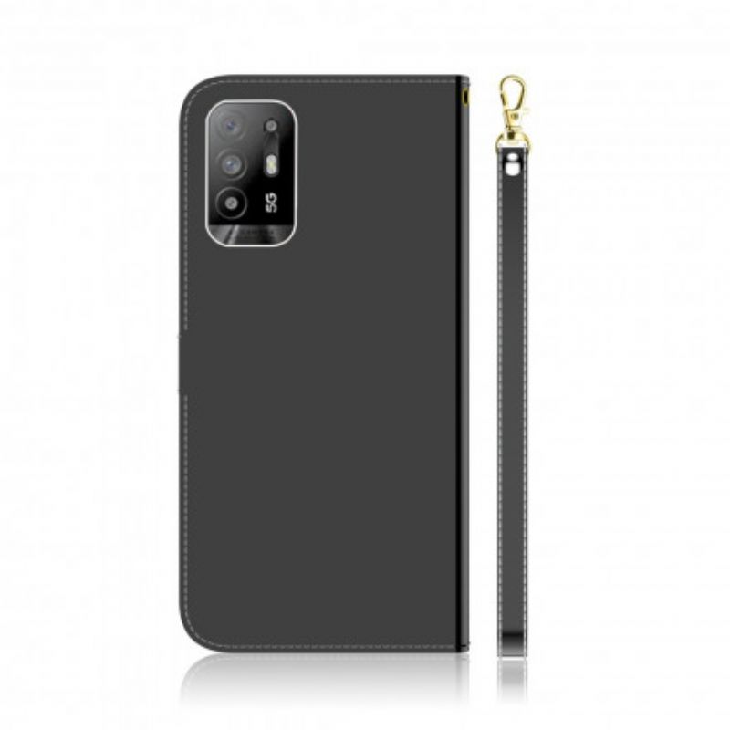 Flip Cover Oppo A94 5G Imiteret Læder Spejlcover