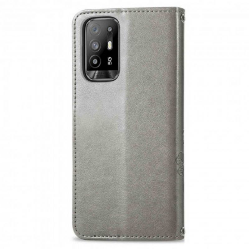 Læder Cover Oppo A94 5G Firkløver