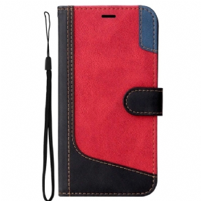Læder Cover Oppo A94 5G Tricolor Med Rem
