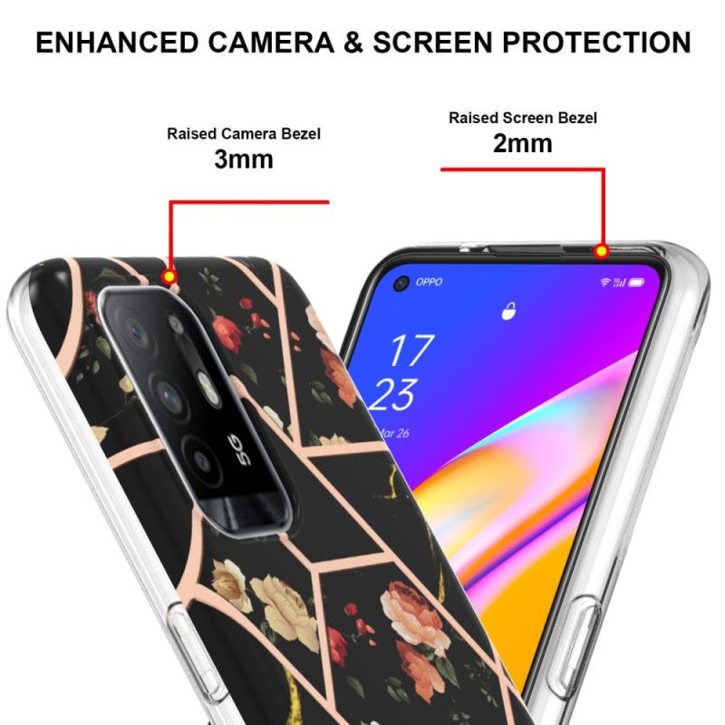 Mobilcover Oppo A94 5G Farverig Geometrisk Marmor