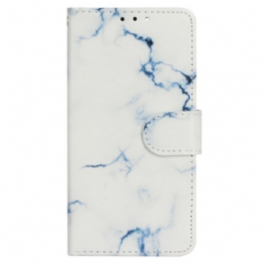 Læder Cover Samsung Galaxy S24 Fe Hvidt Marmormønster