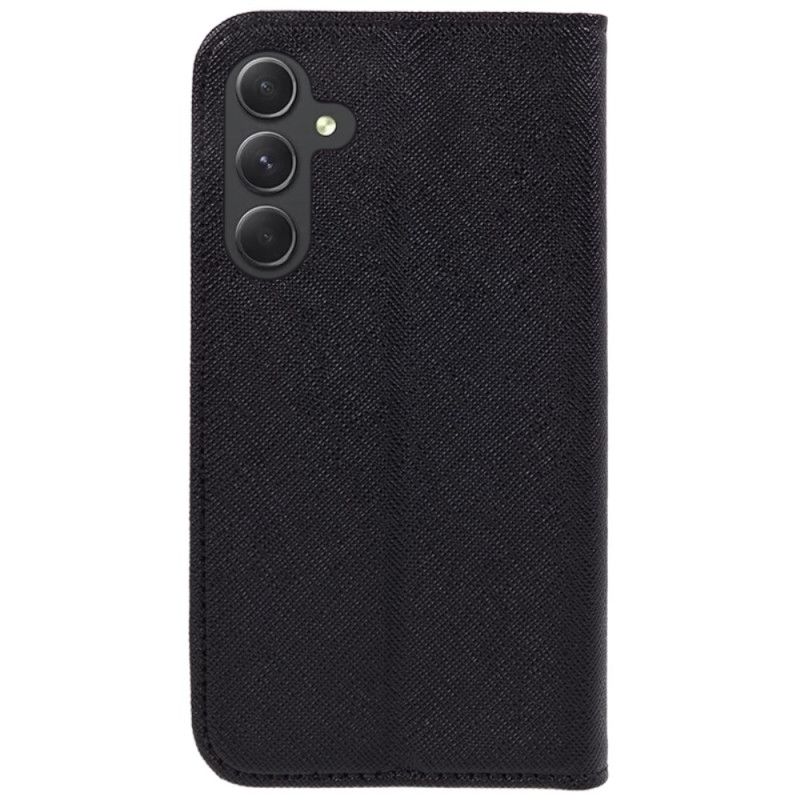 Læder Cover Samsung Galaxy S24 Fe Telefon Etui Krydstekstur