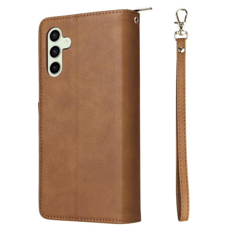 Læder Cover Samsung Galaxy S24 Fe Telefon Etui Lædereffektpung Med Rem