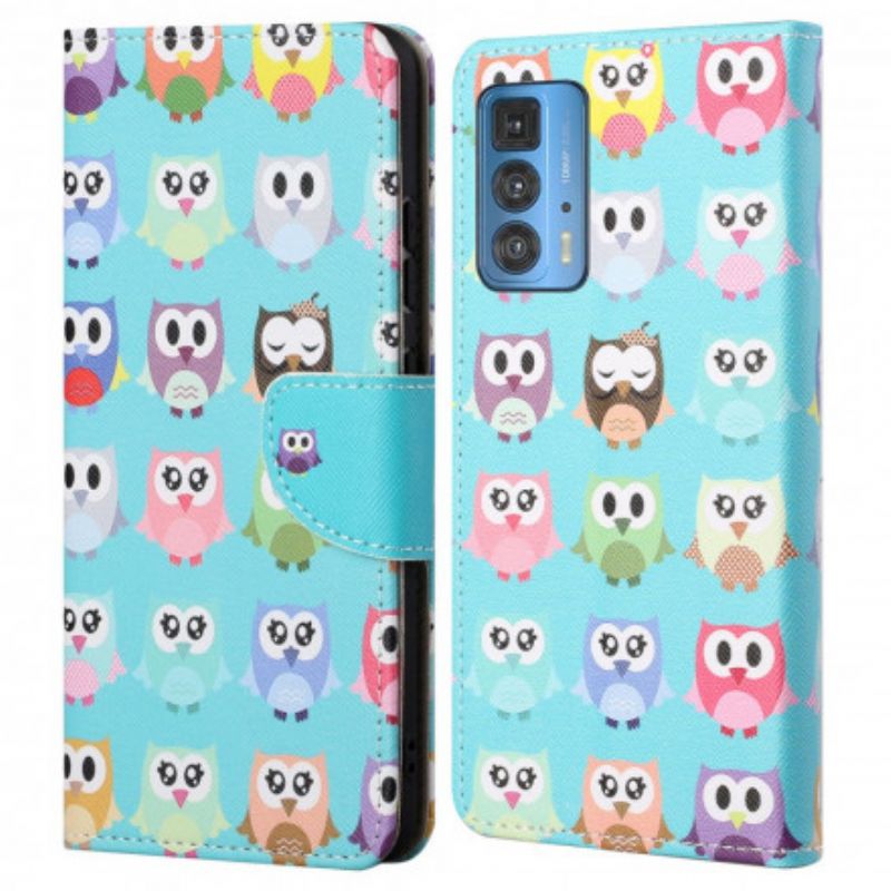 Læder Cover Motorola Edge 20 Pro Flere Ugler