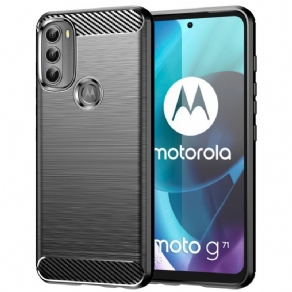 Cover Moto G71 5G Børstet Kulfiber