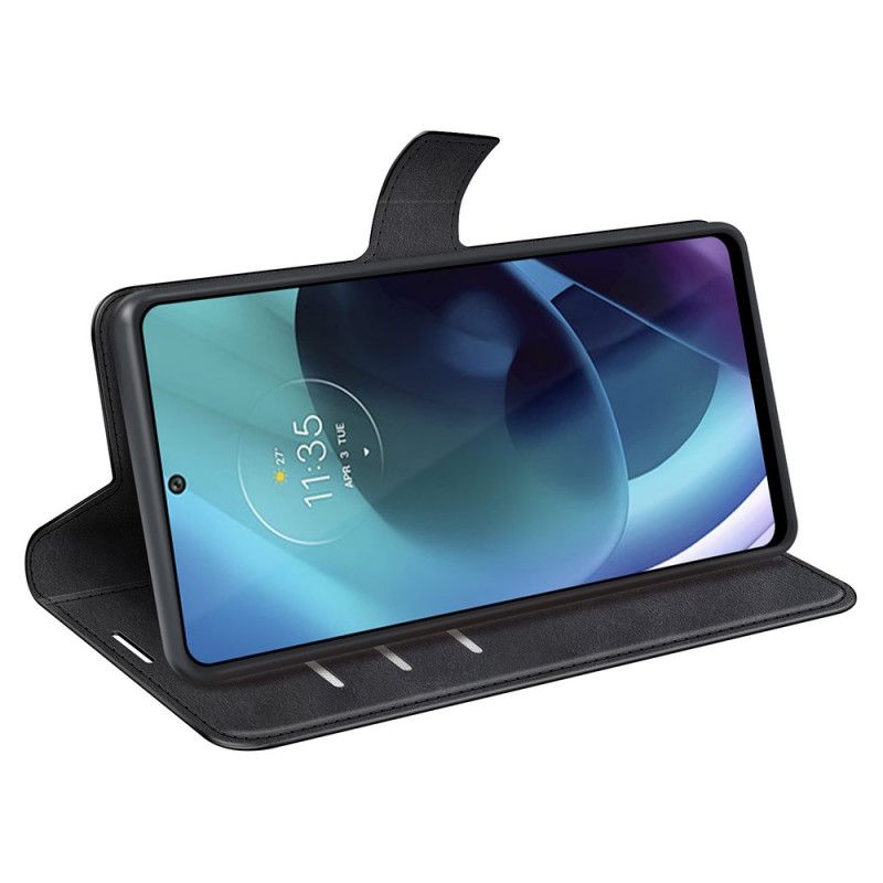 Flip Cover Moto G71 5G Ekstrem Slank Lædereffekt