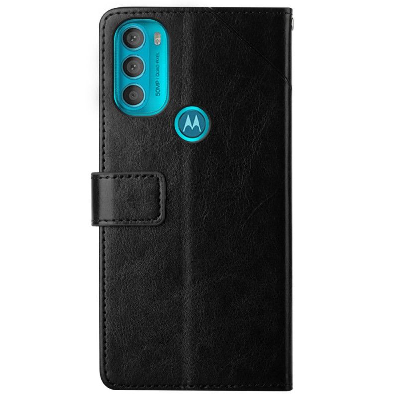 Flip Cover Moto G71 5G Geo Y Design Læderstil