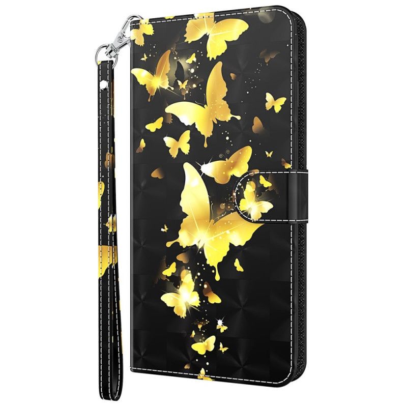 Flip Cover Moto G71 5G Gule Sommerfugle