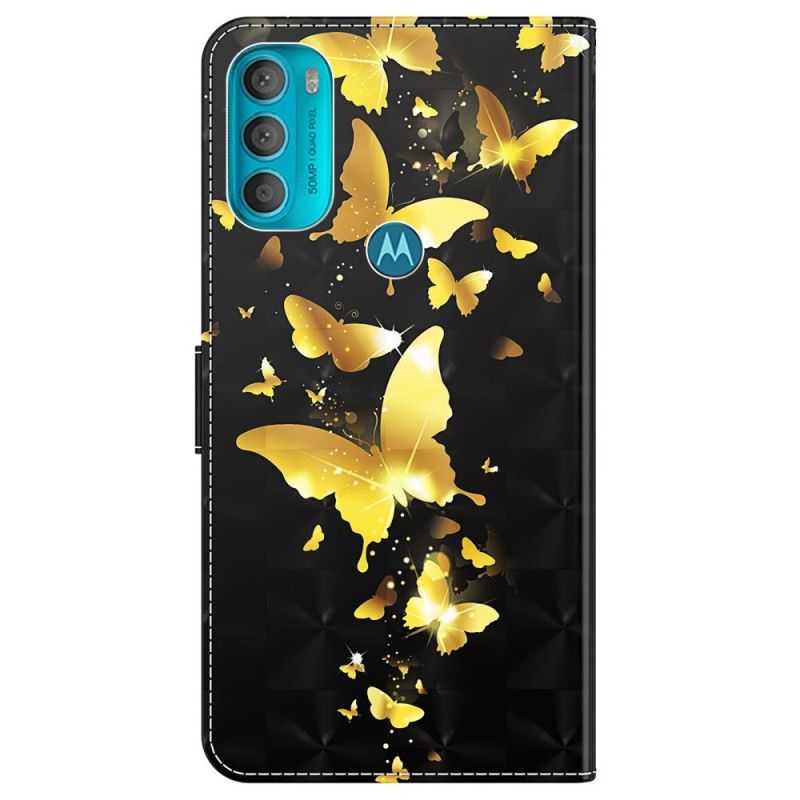 Flip Cover Moto G71 5G Gule Sommerfugle