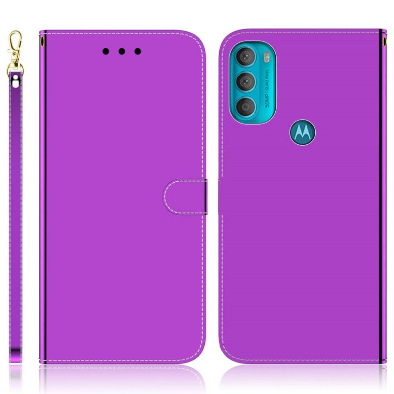 Flip Cover Moto G71 5G Imiteret Læderbetrækspejl