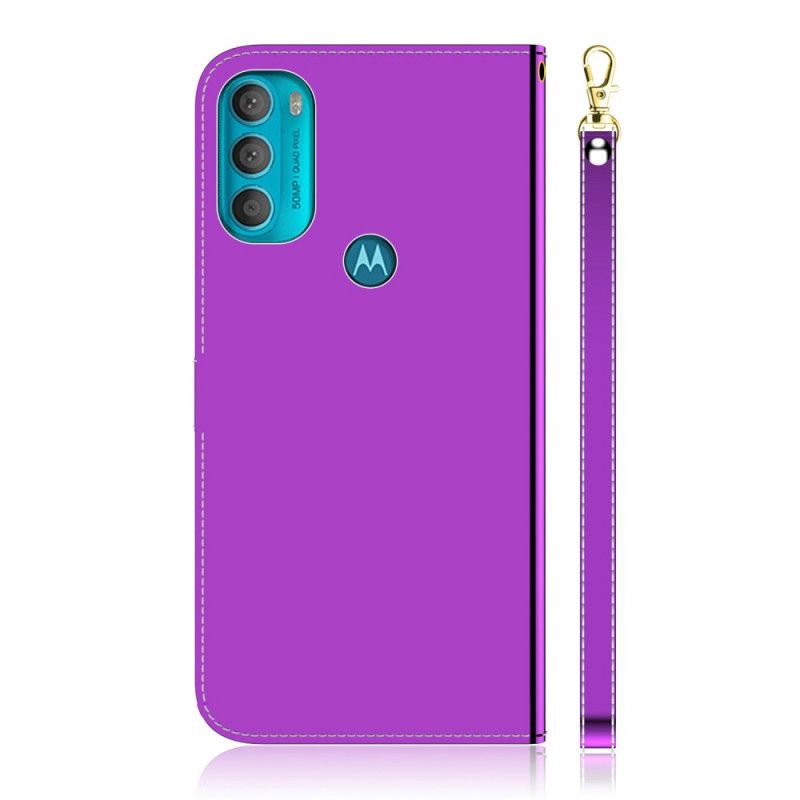 Flip Cover Moto G71 5G Imiteret Læderbetrækspejl
